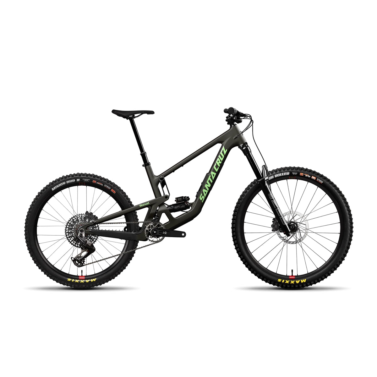 VTT Santa Cruz Nomad 2026 vue de profil coloris Matte Metallic Earth, enduro carbone tout-suspendu | Vitto'Velo