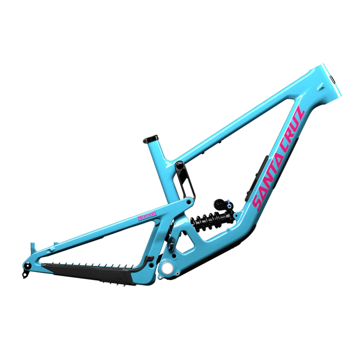 Cadre carbone Santa Cruz Nomad 2026 coloris Aqua Magenta, VTT enduro tout-suspendu | Vitto'Velo